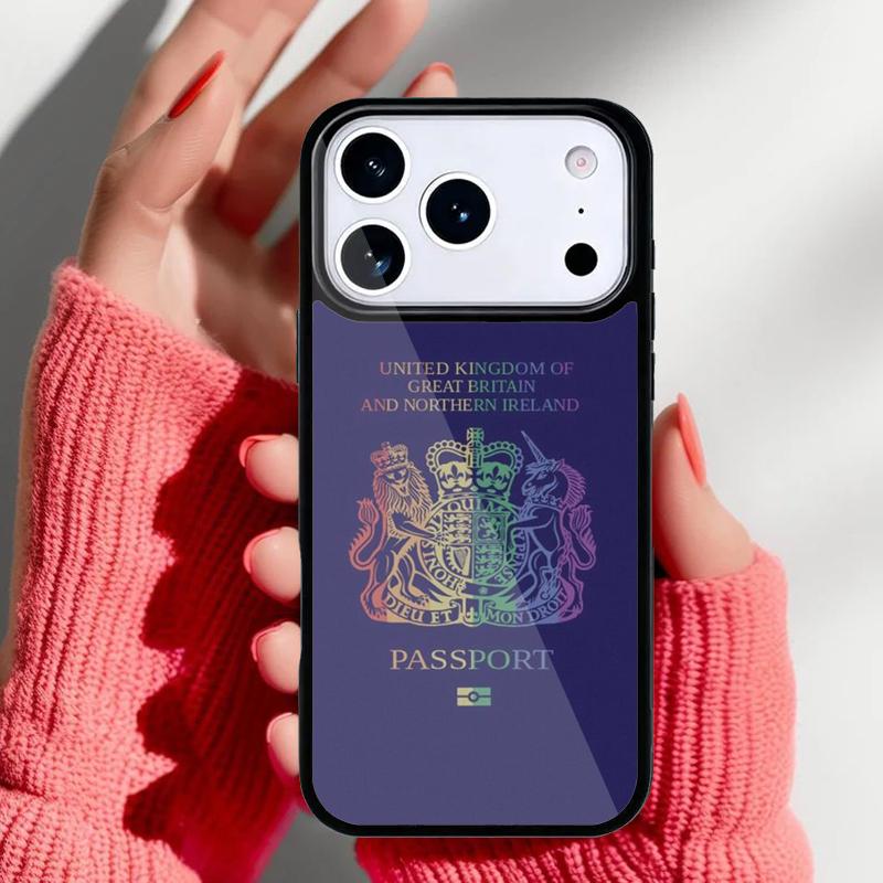 United Kingdom British Passport Phone Case for iPhone 17 Air 16e 15 14 13 Pro Max Back Cover for 12 11 Pro Coque