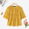 ZANZEA Women Casual Round Neck Lace Crochet Patchwork Half Sleeve Blouse
