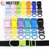 Meetee 2-10Sets Quick Release Buckle Webbing Adjust Clasp Set 15/20/25mm Plastic D Ring Hook for Backpack Safety Chair Accessory