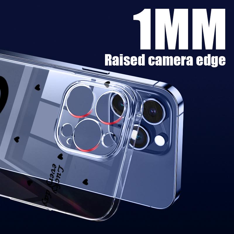 IPhone 16 Plus 15 14 Pro 12 13 Pro Max 11 Darbeye Dayanıklı Fiyonk Desenli Sert Pc Şeffaf İnce Lens Korumalı Telefon Kılıfı Kapağı