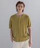 Dekkoloso Panel Rib Short Sleeve Summer Round Cardigan [Green]