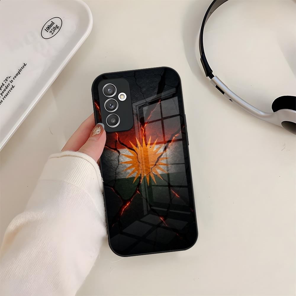 Kurdistan Flag COOL Logo Phone Case Glass For Samsung S24 S26 S23 S20 S25 S21 S22 Ultra Fe Plus A05 A06 A16 A26 A36 A56 Coque