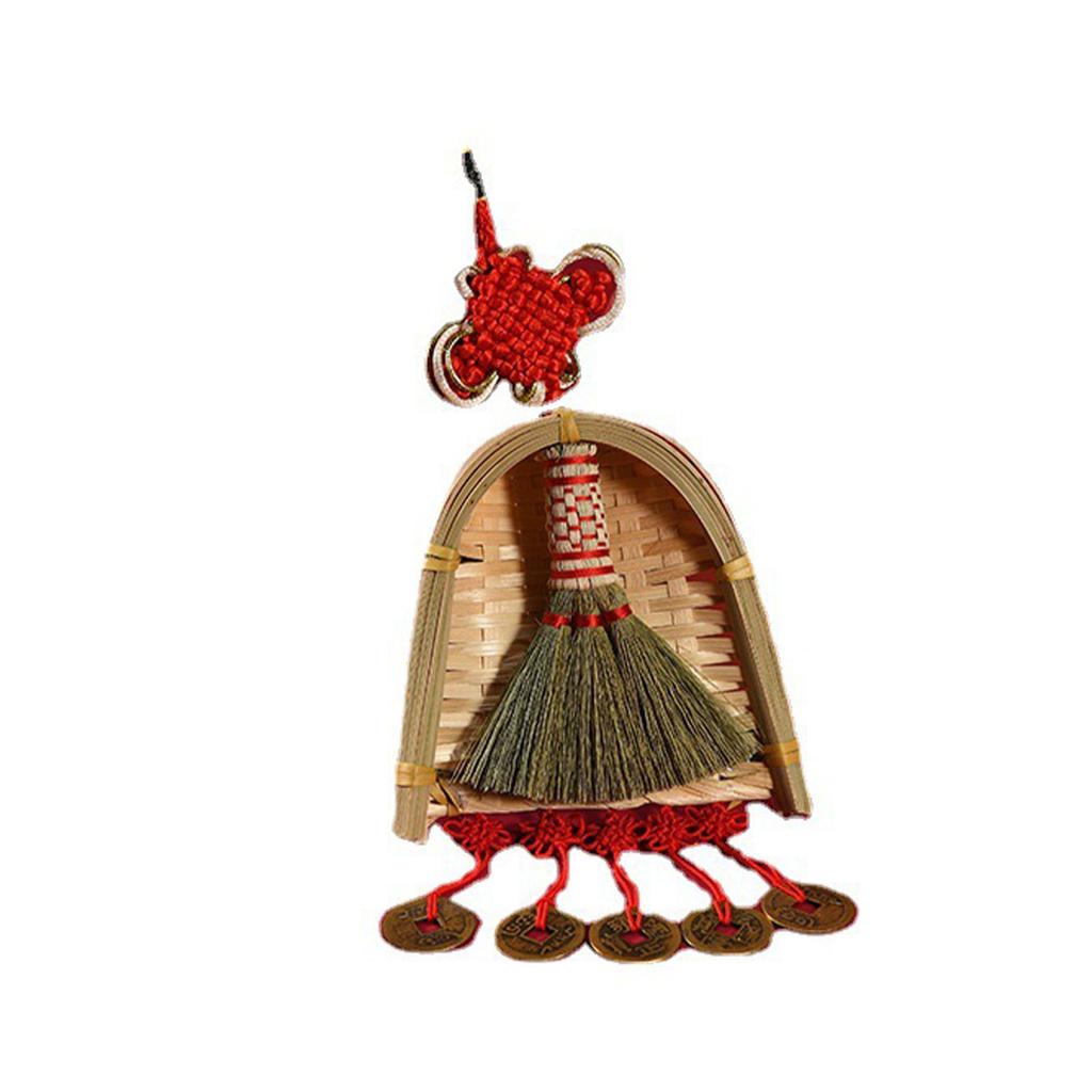 Koště Lopatka Dekorace Čínský Rok Ozdoba Přívěsek Nový Střapec Závěsná Dekorace Mini Koště Štěstí