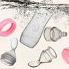 Silicone Nursing Bottle Spoon Head for Baby Feeding 3Pcs Pink Set