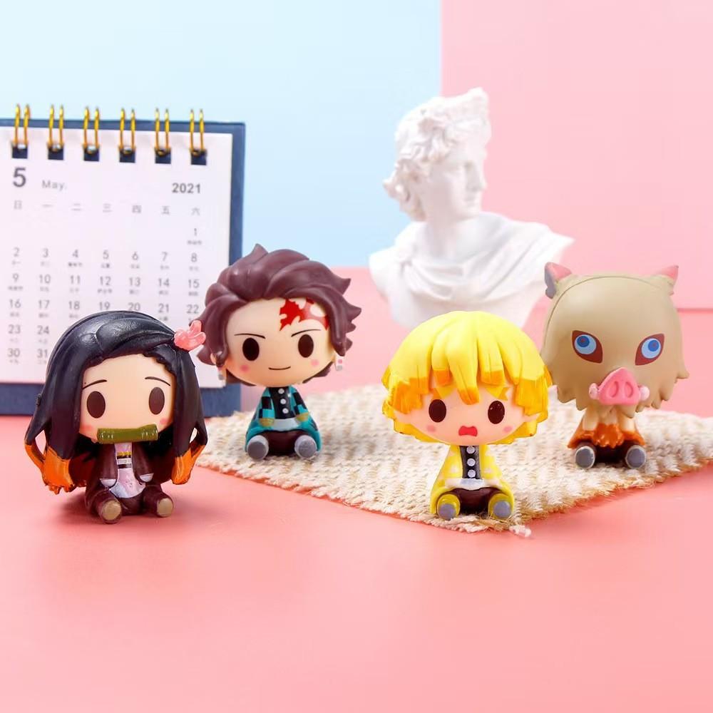 Style Cartoon Fun Demon Slayer Tanjiro And Nezuko Pvc Models Ideal For Display Office