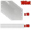 2-100Set Stainless Steel Hinge Fixing Plate Kit Cabinet Door Hinge Repair Plate Bracket with Mounting Screw Furniture Tools