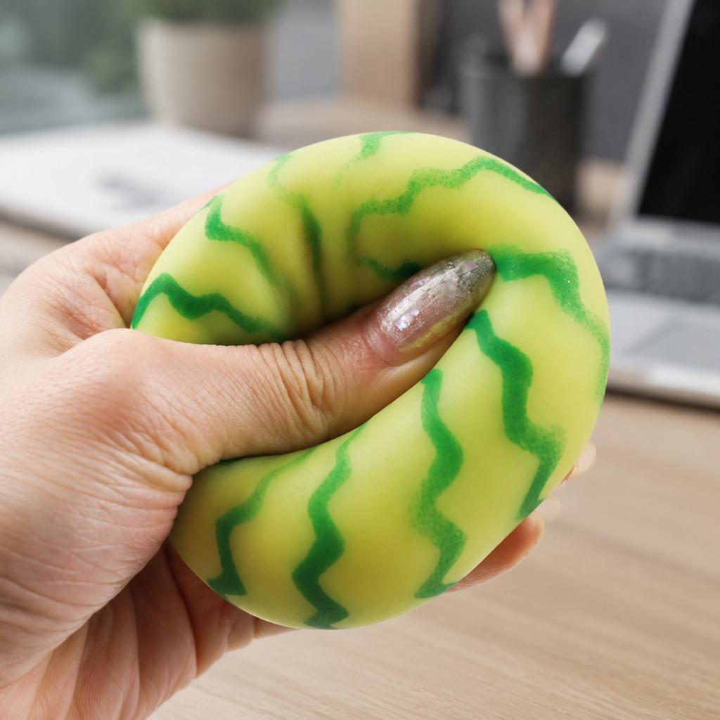 Watermelon Stress Relief Ball Squeeze Toy Soft Foam Sensory Fidget Toy for Office Desk and Home Use Durable and Lightweight Design
