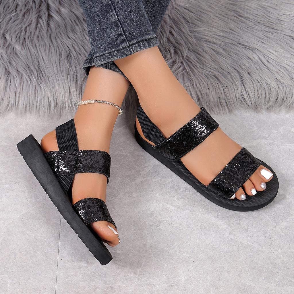 Sandals women's fashion outerwear Roman black and white fake hemp rope women's cool slippers platform fashion student summer