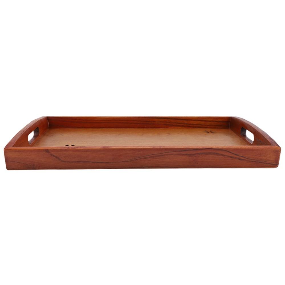 Solid Wood Wooden Serving Plate Smooth Surface Rectangular Wooden Tray  Tea Set Serving