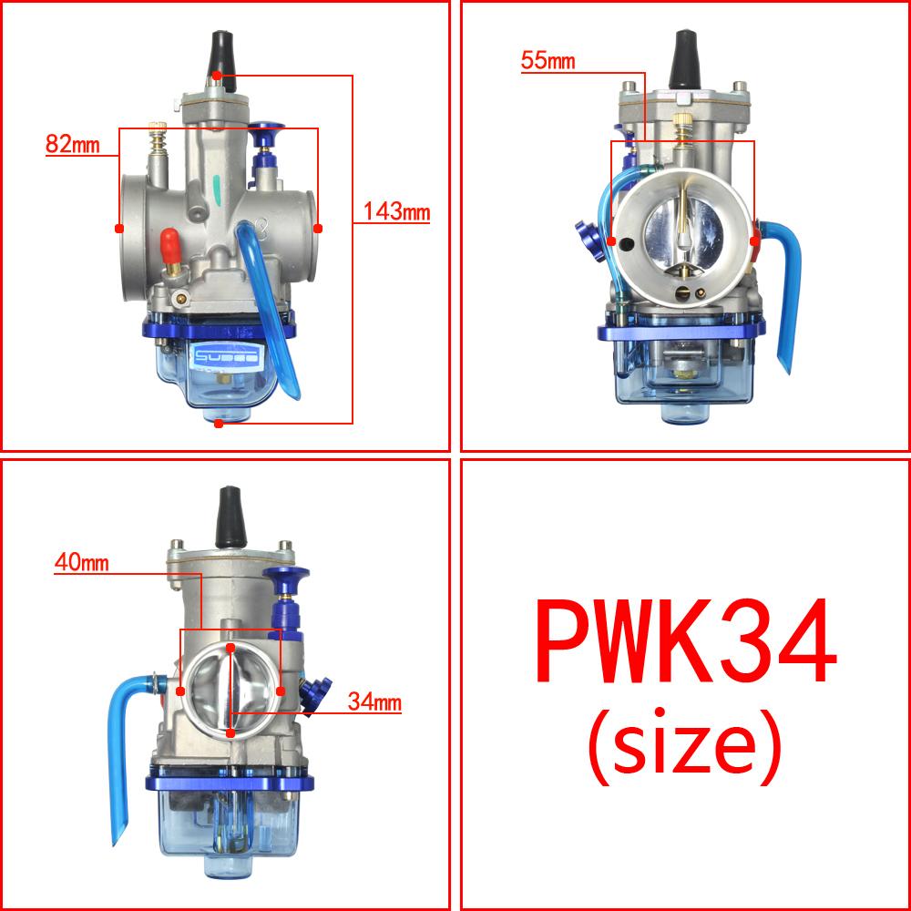 Universal Motorcycle Carburetor PWK 24 26 28 30 32 34 mm For Keihin Koso OKO YZ85 Power Jet 2T 4T Blue Transparent Cover Bowl