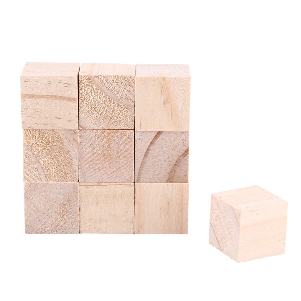 30PCS Square Wood Square Blocks Unfinished Square Wooden Block Wooden Blocks  DIY Projects