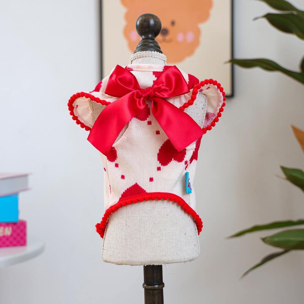PETCIRCLE Pet Clothes Small Dog Puppy Cute Pet Romantic Valentine's Day Wear Love Bubble Bottom Shirt
