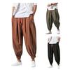 Men Harem Pants Drawstring Waist Baggy Drop Crotch Trousers Casual Loose Trousers with Elastic