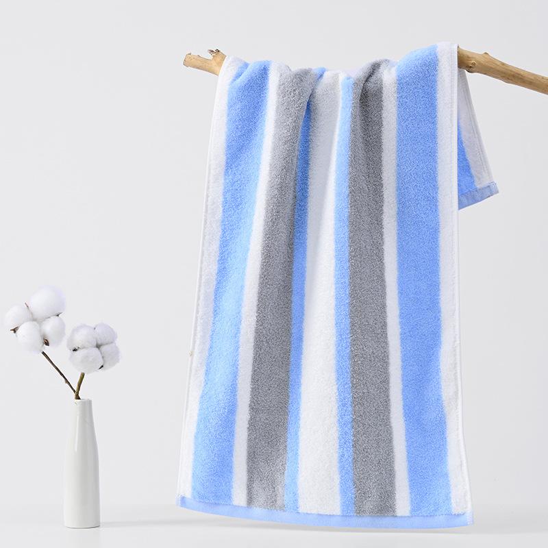 Adult Pure Cotton 32 Single Yarn Face Towel Color Knitted Jacquard Bath Towel Soft Striped Towel