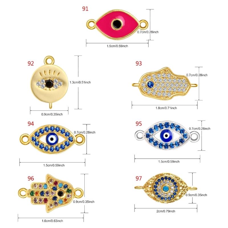 Dazzling Zirconia Embellished Evil Eyes Pendant for Necklace and Bracelet Mobile Phone Cases Use Jewelry Charm