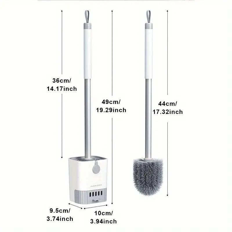 Toilet Brush With Holder Set Wall Mounted Long Handle Toilet Cleaning Brush With Holder, Flexible Toilet Bowl Cleaning Brush