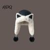 Outdoor Activity Thermal Cap Women Trapper Hat with Ear Flaps Cute Fox Ears Fleece Lined Winter Hat Warm Fuzzy Windproof for Cold Weather Walking