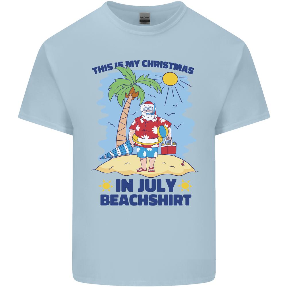 Christmas in July Summer Santa Clause Beach Kids T-shirt Childrens L