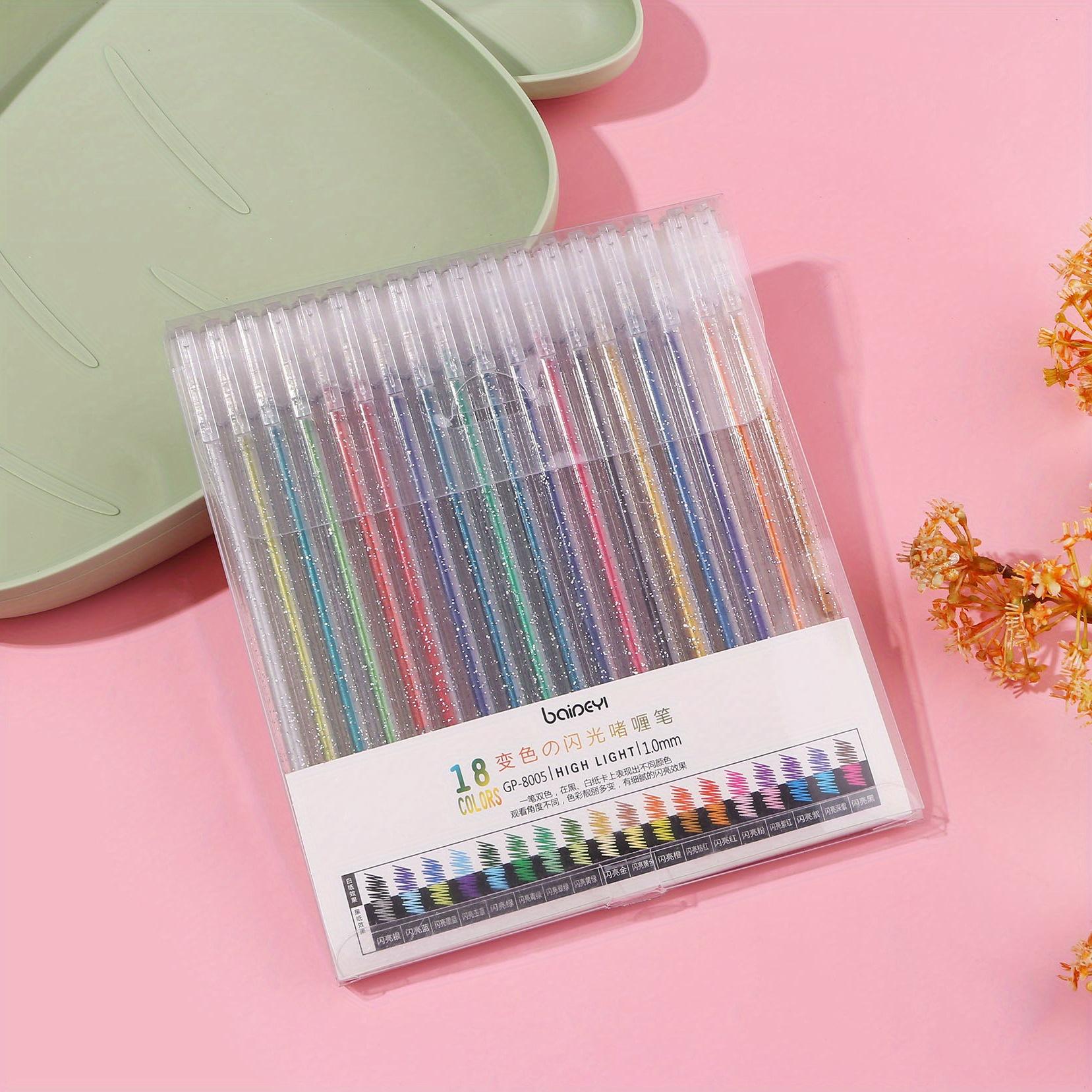 

Возвращение в школу, сезон 8/12/18 шт., 1,0 мм, блестящая гелевая ручка со сменой цвета, креативная ручка для девочек в форме сердца, шариковая ручка для учениц с рождественской открыткой 18pcs