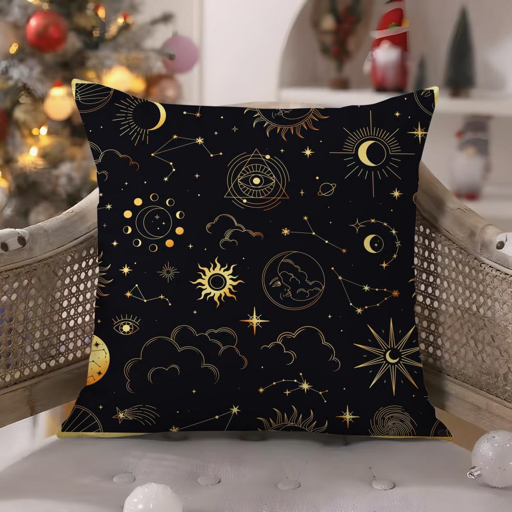 Traditional Eid Eid Symbol Print Pillow Case Comfort Sofa Bed Silky Elegant Invisible Zipper Decorative Cushion Cover