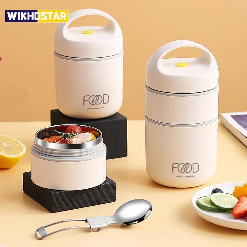 Portable Thermal Insulation Lunch Box Bento Box Adult Lunch Box Set Stainless Steel Vacuum Thermal Lunch Box For Children