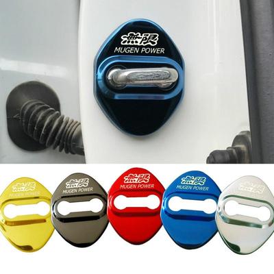 4pcs Car Styling Auto Door Lock Cover Emblem Protection Anti-Rust For Mugen Stainless Steel Car Accessories