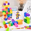 Magic Cube Puzzle Building Blocks Kindergarten Educational Color Recognition DIY Building Blocks Toys Gifts with Changing Colors