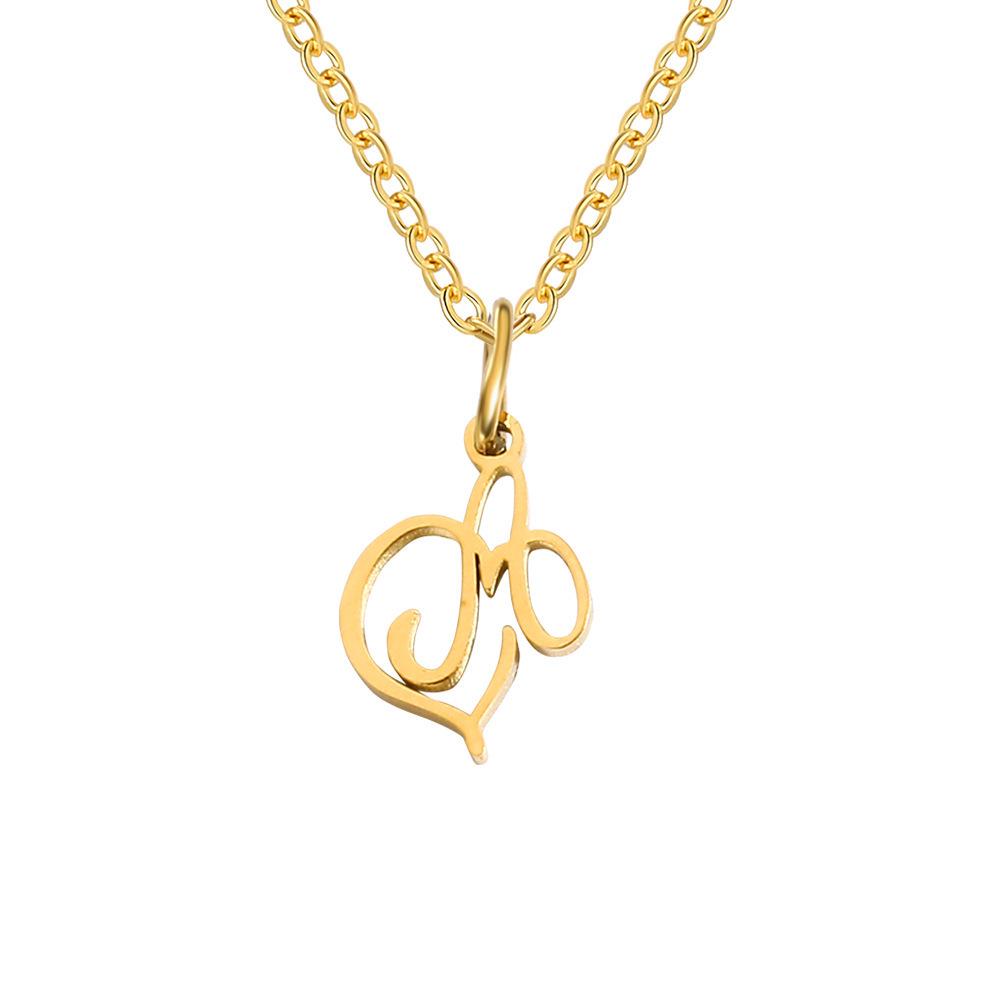 St. Delan Versatile 26-Letter Stainless Steel DIY Necklace Pendant