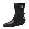 2025 Hot Sale Women's Shoes Mid-Calf Women's Boots Elegant Modern Boots Women Buckle Pointed Toe Slip on Low Heel Shoes Women