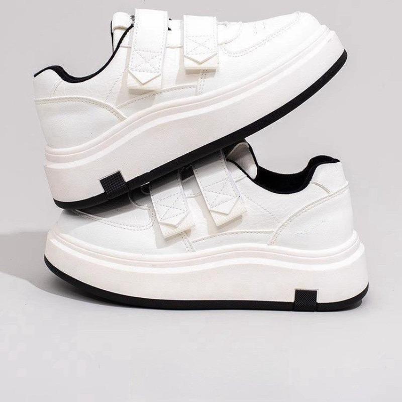 Little White Shoes Women's Spring New Versatile Lightweight Height Increase Velcro Casual Shoes Platform Sports Shoes