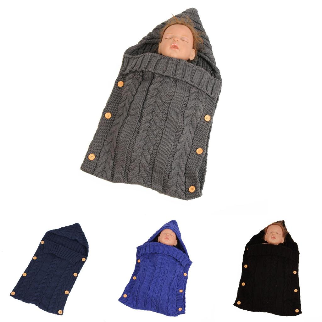 Baby Knit Blanket Sleep Sack For Children With Button Closure For Cozy Wear
