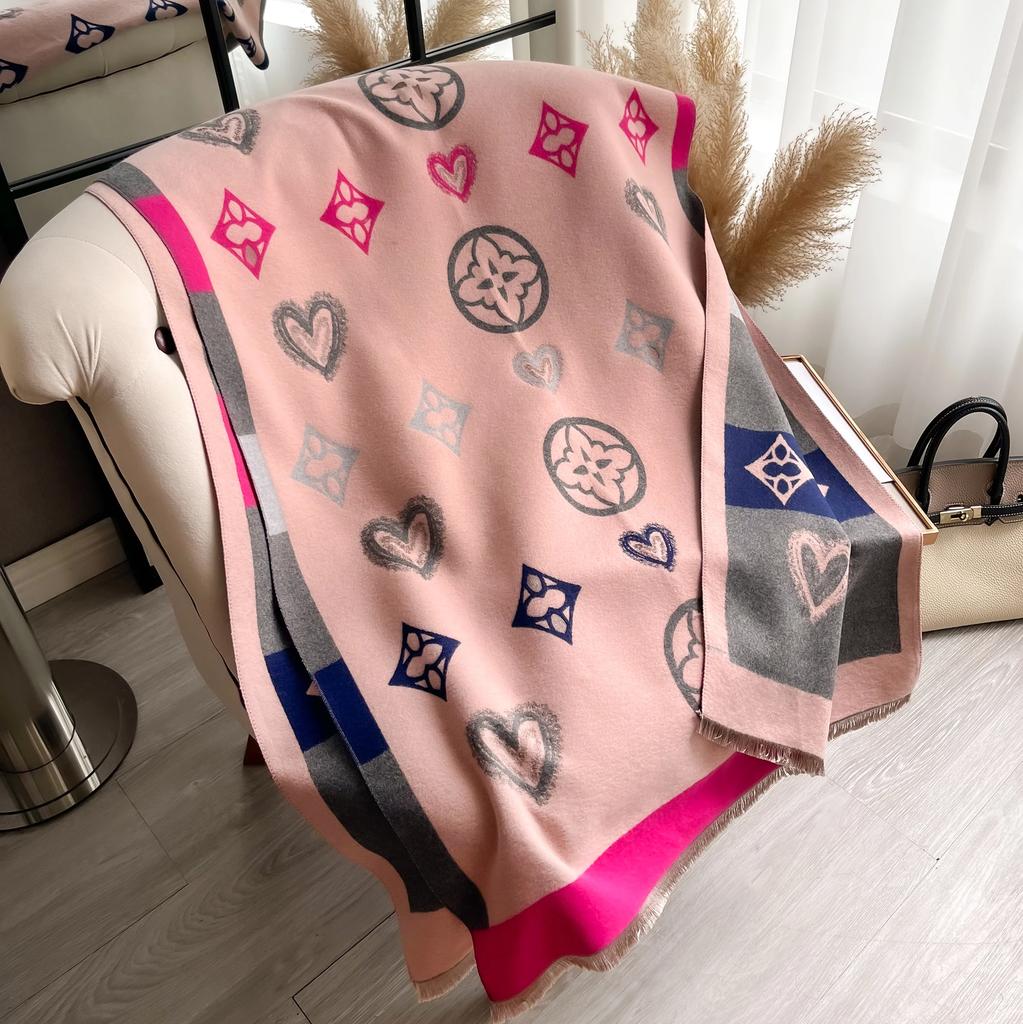 Luxury Cashmere Love Scarf Winter Women Pashmina Shawls Warm Blanket Wraps Female Foulard Bandana Brand Thick Scarves Hijab New