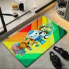 Cartoon T-The O-Octonauts Floor Mat Soft Flannel Entrance Door Mat Non Slip Absorbent Bathroom Bedroom Floor Rug