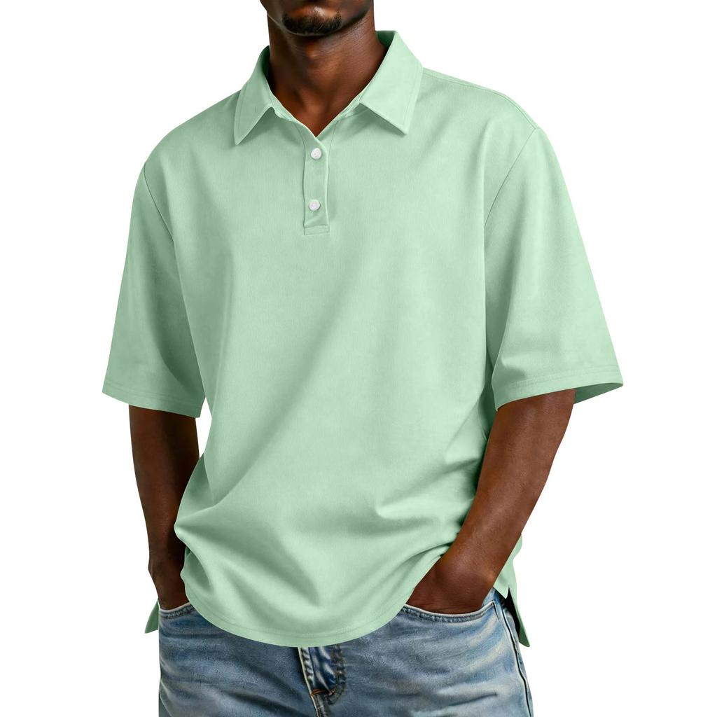 Men's Casual Collared Button-Down Lightweight Breathable Short-Sleeve Shirt