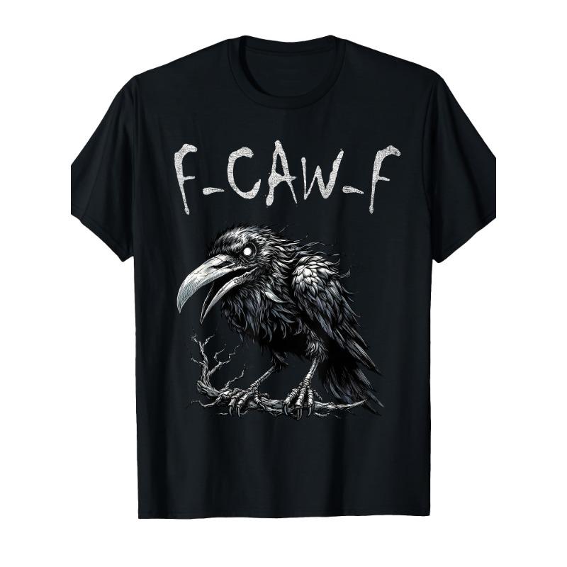 European sizes F-Caw-F Black Crow Graphic Tee - Trendy Crew Neck Shirt with Eye-Catching Design, Perfect for Casual Wear And Travel Lovers S чёрный