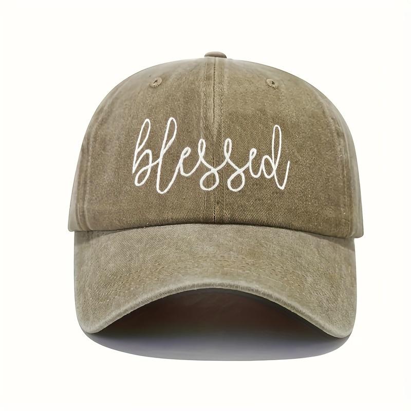 Embroidered BLESSED Washed Hat Vintage Washed Unisex Trucker Cap  Embroidered BLESSED Baseball Hat en