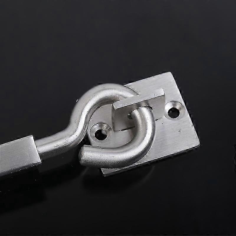 Heavy Duty Shed Hook Eye Latch Stainless Steel Shed Window Hook for Shed Door Garage Door, 8 Inch, Silver