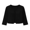 Damen Kurzer Cardigan Dreiviertelarm Lockerer Sitz Farbiger Bolero Jacke für Freizeitkleidung