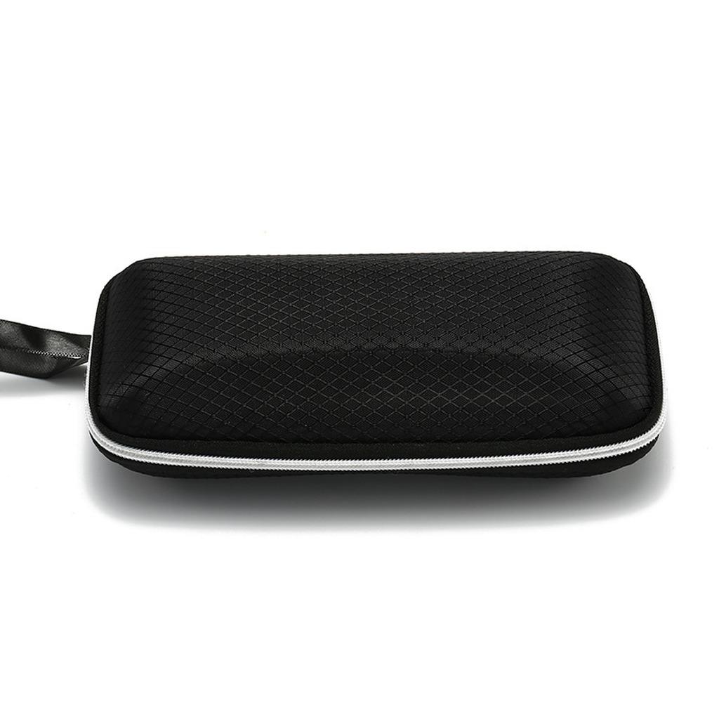 Black Check Pattern Glasses Box Compression Resistant Portable Eyewear Storage Zipper Sunglasses Case Classic Black For Campus