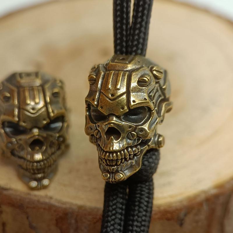 Mechanical Skull Head Brass Knife Beads DIY Woven Bracelet Lanyard Pendant Keychain Accessories Hangings Charms