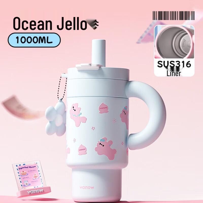 Vanow 1L Stainless Steel Insulated Tumbler with Straw