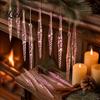 Seasonal Home Holiday Accents 12Pcs Spiral Icicle Ornaments, Christmas Twisted Hanging Decor, Transparent Tree Ornaments Pendants with Strings