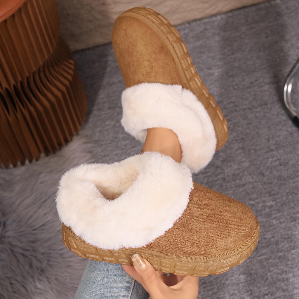 Thick-soled Snow Boots Women's 2025 Winter New Fleece Thickened Warm Cotton Shoes