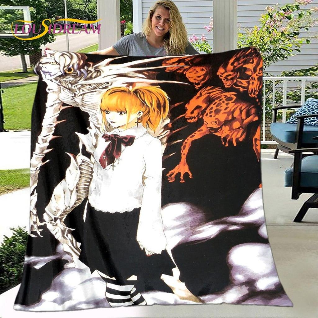 Anime Death Note Skräck Tecknad filt, Flanellfilt Slängfilt, Mjuk varm filt för Vardagsrum Sovrum Sängar Soffgåva