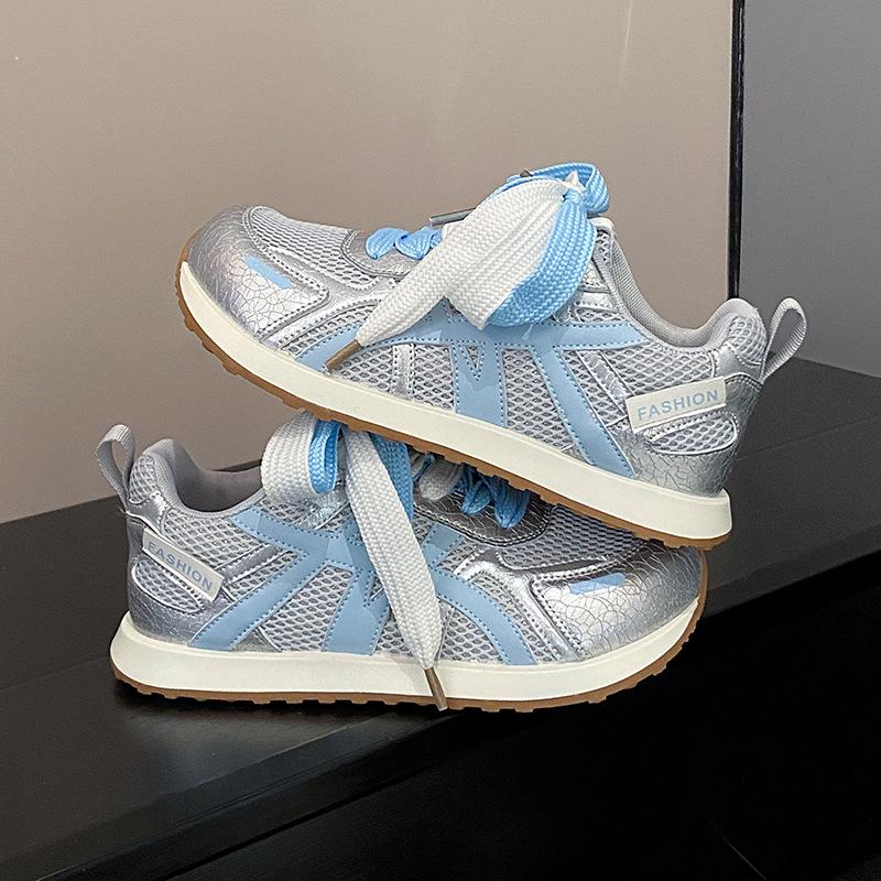 Soft leather version~ Jogging shoes women's 2025 new summer mesh breathable casual shoes versatile sports