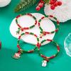 Christmas Charm Crystal Bracelet for Women Colorful Beaded Bell Xmas Tree Snowman Santa Claus Fashion Bangles Festival Zircon