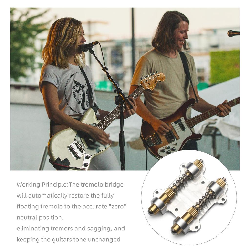 Double Tremolo Bridge Stabilizer Electric Guitar Floating Tremolo Stopper Stabilizing Device with Mounting Screws