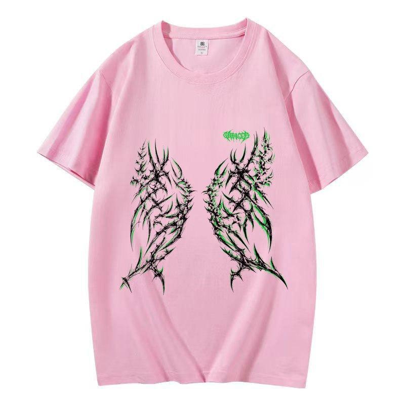Summer New Cotton Short Sleeve T-Shirt Gothic Casual Fashion Couple Tops For Men Women