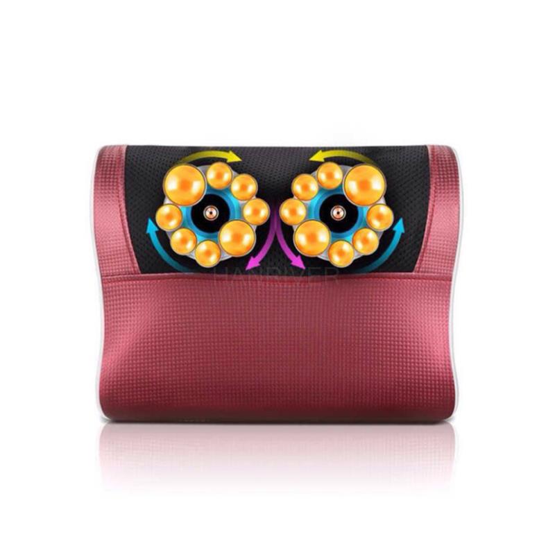 110V-220VMassage pillow kneading heating square pillow wholesale household plug-in four-button massage pillow