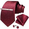 US Slik Mens Tie Clip Set Purple Striped Necktie Pocket Square Cufflinks Wedding